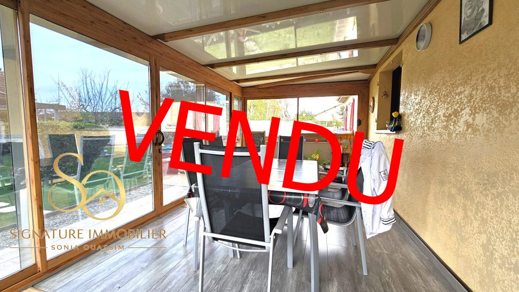 VENDU - Maison plain-pied, 3 chambres, garage, jardin à JALONS (51150) - 259 700 € verranda signature immobilier